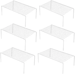 IPEGTOP Set Of 6 Large (15.7 X 9.4 Inch) Kitchen Cupboard Organiser, Freezer Cabinet Storage Shelf Wire Rack, Rustproof Stainless Steel Shelves For Fridge Pantries Countertops Utensils - White -Kitchen Island Sale 41IZAcXmVlL. AC