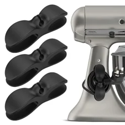 Cord Organizer For Kitchen Appliances Black, Cord Winder Wrapper Cord Keeper Stick On Stand Mixer, Pressure Cooker, Air Fryer, Coffee Maker, Toaster Shaved Ice Air Attachment Accessories (3 Pcs)