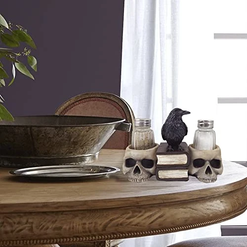 Of Wonders Forevermore Flavor Raven Salt And Pepper Shaker Set | Gothic Kitchen Home Decor | Skull And Black Crow Decorative Figurine Statue | Gothic Spice Holder Jars - 6 Of Wonders Forevermore Flavor Raven Salt And Pepper Shaker Set | Gothic Kitchen Home Decor | Skull And Black Crow Decorative Figurine Statue | Gothic Spice Holder Jars - - Image 6