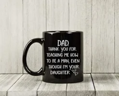 Gifts For Dad From Daughter - Dad Mug From Daughter - Gag Novelty Funny Coffee Cup For Dads - Father's Day, Dad Birthday Gift, Christmas Present Ideas "Thank You For Teaching" - 11oz -Kitchen Island Sale 41JLdc1TNaL