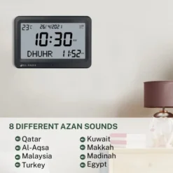 Automatic Worldwide Digital 8 Azan Prayer Sounds Islamic Wall And Desk Clock For USA FAJ-113 - Jet Black 11 Automatic Worldwide Digital 8 Azan Prayer Sounds Islamic Wall And Desk Clock For USA FAJ-113 - Jet Black -Kitchen Island Sale 41JOiHwRbvL