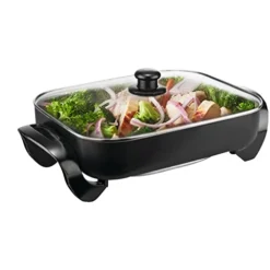 Large Capacity Nonstick Electric Skillet - Serves 4 To 6 People (16 Inch)