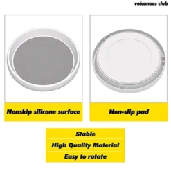  CLUB 10 Inch Rotating Lazy Susan Organizer - Non-Skid Lazy Susan Turntable For Spice Rack/Cabinet/Pantry/Refrigerator - Perfect For Kitchen/Bathroom/Office - (White & Gray) -Kitchen Island Sale 41JoPbG3BDL