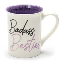 Enesco Our Name Is Mud Bad Besties Stoneware Mug, 1 Count (Pack Of 1), Purple