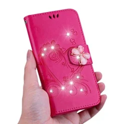 Galaxy Note 9 Case,Shiny Butterfly Rhinestone Emboss Love Floral Pu Leather Diamond Bling Wallet Strap Case With Card Holder Magnetic Flip Cover Compatible With Samsung Galaxy Note 9,rosy -Kitchen Island Sale 41KIoQitQpL