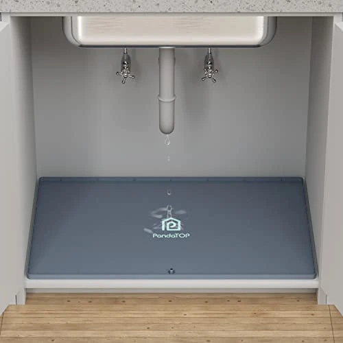 Under Sink Mat, 28" X 22" Silicone Kitchen Cabinet Tray, Waterproof & Flexible Under Sink Liner For Kitchen Bathroom And Laundry Room 1 Under Sink Mat, 28" X 22" Silicone Kitchen Cabinet Tray, Waterproof & Flexible Under Sink Liner For Kitchen Bathroom And Laundry Room
