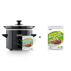 [Bundle Group] KOOC Slow Cooker 2-Quart (with 5 Bonus Free Liners) + Additional 1 Pack Of 10 Liners For Easy Clean-up