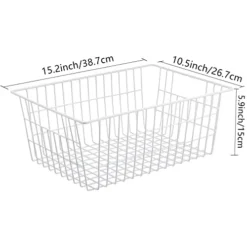 15.2" Metal Wire Baskets For Organizing 6 Pack, Household Pantry Storage Freezer Organizer Bins With Handles, Freezer Baskets For Upright Freezer, Refrigerators, Kitchen Cabinets, White 17 15.2" Metal Wire Baskets For Organizing 6 Pack, Household Pantry Storage Freezer Organizer Bins With Handles, Freezer Baskets For Upright Freezer, Refrigerators, Kitchen Cabinets, White -Kitchen Island Sale 41KeYhNFjJL