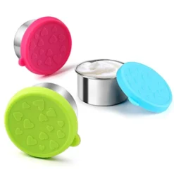 Dressing Containers To Go For Condiments, Salad Dressing, Dips, Snacks, Stainless Steel Dipping Sauce Cups, Fits In Bento Box For Lunch, Mini Food Storage Containers With Lid (Multicolor)