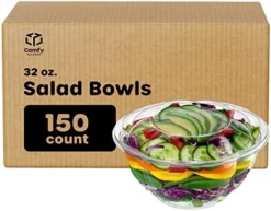 [50 Sets - 32 Oz.] Clear Plastic Salad Bowls To Go With Airtight Lids -Kitchen Island Sale 41KlQ4aPPBL. AC