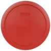 Pyrex 7402-PC 6/7 Cup Poppy Red Round Plastic Food Storage Lid Made In The USA