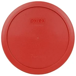Pyrex 7402-PC 6/7 Cup Poppy Red Round Plastic Food Storage Lid Made In The USA