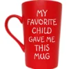 Funny Christmas Gifts Coffee Mug, My Favorite Child Gave Me This Mug, Best Dad And Mom Gifts Father's Day And Mother's Day Present Idea From Daughter Son Kids, Red 12 Oz