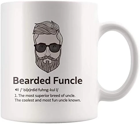 Bearded Funcle Definition Mug Uncle From Niece Nephew Brother Sister Father's Day Funny Ceramic Coffee Cup 11 Oz White 5 Bearded Funcle Definition Mug Uncle From Niece Nephew Brother Sister Father's Day Funny Ceramic Coffee Cup 11 Oz White - Image 5