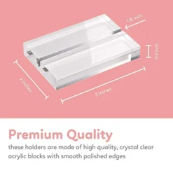 15 Pack 3" Large Clear Acrylic Sign Holders | Wedding Sign Holders |Table Numbers Display Stands | Acrylic Place Card Slot Stand - Acrylic Sign -Kitchen Island Sale 41L3psL8gsL