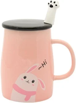 Cute Blue Cat Mug, Funny Ceramic Cofffee Mug With Stainless Steel Spoon, Novelty Coffee Mug For Crazy Cat Lovers -Kitchen Island Sale 41LCvbLgucL. AC