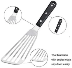 Spatula Set Stainless Steel Thin Metal Egg Spatula Flipper Slotted Frying Turners For Cooking 2pack (11.8inch) -Kitchen Island Sale 41LCyDjBxOL