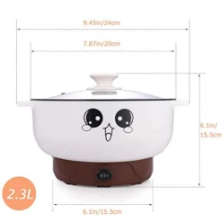 4-in-1 Multifunction Electric Cooker Skillet Wok Electric Hot Pot For Cook Rice Fried Noodles Stew Soup Steamed Fish Boiled Egg Small Non-stick With Lid (2.3L, Without Steamer) -Kitchen Island Sale 41LeS0MHBSL