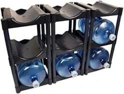 Water Racks - 3 And 5 Gallon Bottles - 4-Tray Jug Storage System - Free-Standing Organizer For Home, Office, Kitchen, Warehouse - Black -Kitchen Island Sale 41Lry a6OXL. AC 1