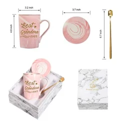 Best Grandma Mug Best Grandma Ever Mug Grandma Gifts Birthday Mothers Day Gifts For Grandma From Granddaughter Grandson Grandchildren Grandkids 14 Ounce Exquisite Box Spoon And Mug Mat Pink -Kitchen Island Sale 41MB8rmQijL