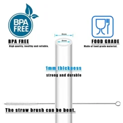 10-Pack Replacement Straws Compatible With Hydro Flask Wide Mouth Bottle Straw Lid With Straw Brush, BPA Free (Fit For Hydroflask Bottles) -Kitchen Island Sale 41MBMb2mLWL