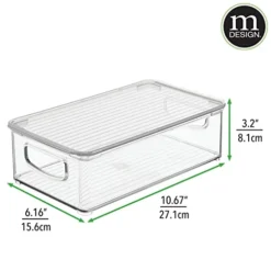 Plastic Pantry Storage Box Container With Lid And Built-In Handles - Organization For Flour, Cereal, Pasta, Rice, Or Food In Kitchen Cupboard, Ligne Collection, 6 Pack, Clear/Clear -Kitchen Island Sale 41MFOzjyaPL