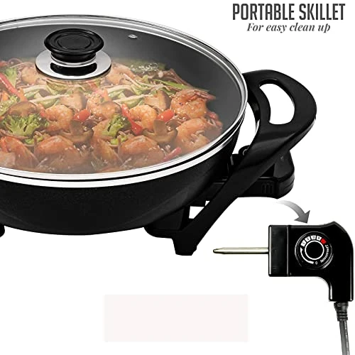 13 Inch Nonstick Electric Skillet - For Roast Fry Steam 5 13 Inch Nonstick Electric Skillet - For Roast Fry Steam - Image 5