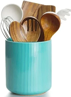 Getstar Utensil Holder, Large Kitchen Utensil Holder For Kitchen Counter (H7.2” X W6.2”), Ceramic Cooking Utensil Holder With Cork Mat, Kitchen Decor For Counter (Navy, Utensils Not Included) -Kitchen Island Sale 41MfqsieGRL. AC