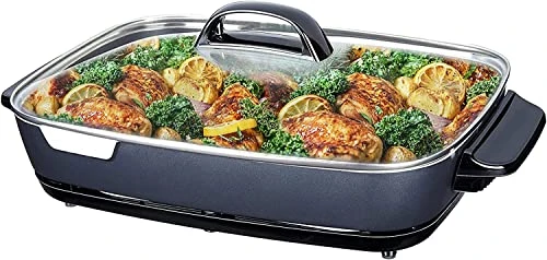 16 Inch Nonstick Electric Skillet - With Glass Cover Electric 1 16 Inch Nonstick Electric Skillet - With Glass Cover Electric