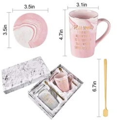 Favorite Child Mugs Dear Mom Dad Mug Set Best Gift From Daughter Son Thanksgiving Birthday Marble Cups With Gift Box Spoon Coaster 14 Oz(Pink/Gray) -Kitchen Island Sale 41N4Tyr5RzL