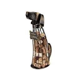 True Rue Dog Wine Cork Holder, Decorative Wine Cork Storage And Decor, Set Of 1, Rustic Bronze Finish, Holds 50 Wine Corks