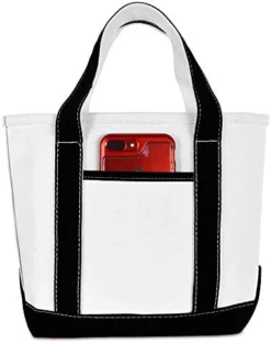 DALIX 14" Mini Small Cotton Canvas Party Favor Wedding Gift Tote Bag In Gray White -Kitchen Island Sale 41NccnTCsKL. AC