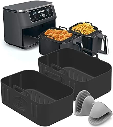 2 Pack Air Fryer Silicone Liners, Reusable Rectangle Food Grade Replacement Silicone Air Fryer Pot Insert Basket Accessories For Dual Ninja DZ201 DZ401 Instant Vortex 8 QT 10 QT Air Fryer Accessories 7 2 Pack Air Fryer Silicone Liners, Reusable Rectangle Food Grade Replacement Silicone Air Fryer Pot Insert Basket Accessories For Dual Ninja DZ201 DZ401 Instant Vortex 8 QT 10 QT Air Fryer Accessories - Image 7