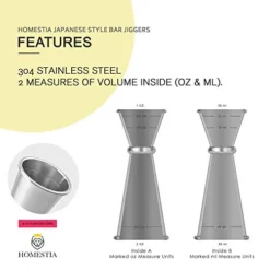 Double Cocktail Jigger With Measurements Inside(OZ&ML) Stainless Steel Bar Measuring Jigger 2 Oz 1 Oz Bar Tool Shot Japanese Jigger For Bartending By Homestia 13 Double Cocktail Jigger With Measurements Inside(OZ&ML) Stainless Steel Bar Measuring Jigger 2 Oz 1 Oz Bar Tool Shot Japanese Jigger For Bartending By Homestia -Kitchen Island Sale 41OHiYqAejL