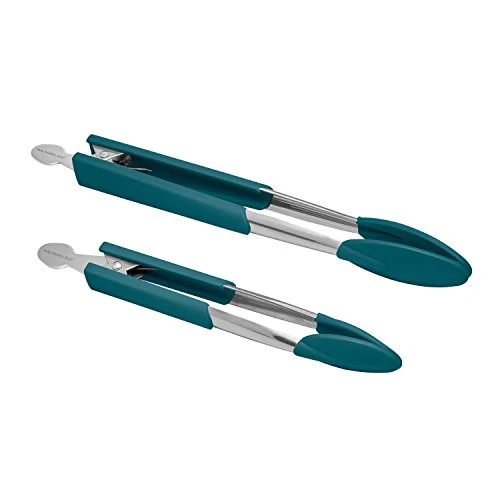 Lil' Huggers Dishwasher Safe Lazy Locking Cooking Tongs / Salad Serving Tools / Multi Purpose - 2 Piece, Marine Blue 1 Lil' Huggers Dishwasher Safe Lazy Locking Cooking Tongs / Salad Serving Tools / Multi Purpose - 2 Piece, Marine Blue