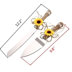 Rustic Wedding Cake Knife And Serving Set With Sunflower Burlap Lace Wedding Cake Knife (Set Of 2) -Kitchen Island Sale 41OgtVudVxL