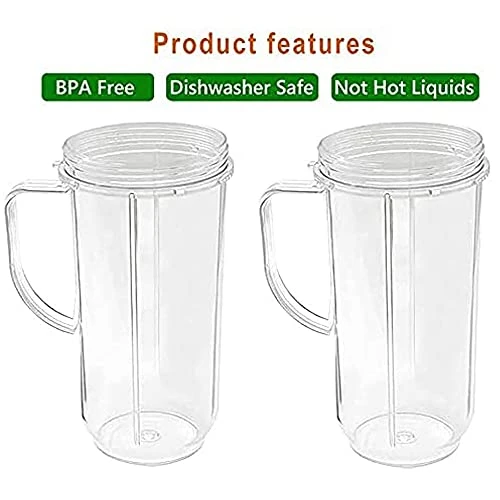 4 Piece Set 22oz Tall Replacement Blender Cup With Flip Top To Go Lid And Handle Compatible With Magic Bullet Cups Travel Mugs 250w MB1001 Blender Juicer Mixer 2 4 Piece Set 22oz Tall Replacement Blender Cup With Flip Top To Go Lid And Handle Compatible With Magic Bullet Cups Travel Mugs 250w MB1001 Blender Juicer Mixer - Image 2