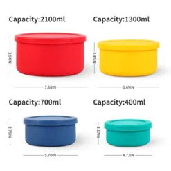 Silicone Food Storage Container Lunch Box,4 Pcs Nestable Silicone Food Holders, Reusable Food Storage Box, Mixed Colors,for Microwave And Dishwasher 7 Silicone Food Storage Container Lunch Box,4 Pcs Nestable Silicone Food Holders, Reusable Food Storage Box, Mixed Colors,for Microwave And Dishwasher -Kitchen Island Sale 41OxUJevXRL