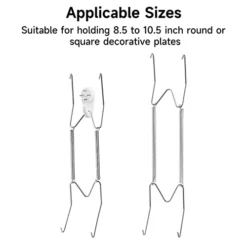 10 Pack Plate Hangers, 10 Inch Plate Hangers For The Wall With 12 Pack Wall Hooks, Compatible 8.5 To 10.5 Inch Decorative Plates And Arts
