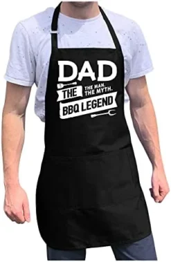 ApronMen, Funny Aprons For Men 'The Man. The Myth.' - Adjustable Aprons With Pockets, One Size Fits All - Gifts For Dad -Kitchen Island Sale 41P5E6yEuBL. AC