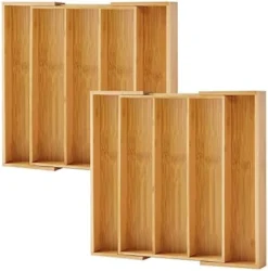 Emium Bamboo Silverware Organizer - Expandable Kitchen Drawer Organizer And Utensil Organizer, Perfect Size Cutlery Tray With Drawer Dividers For Kitchen Utensils And Flatware (3-5 Slots) (Natural) -Kitchen Island Sale 41P6xwWin1L. AC