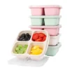 6 Pack Snack Containers, 4 Compartment Lunchable Containers, Reusable Meal Prep Snack Containers For Kids, Snack Bento Boxes For Toddler School, Work And Travel