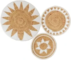 Wall Basket Decor - Set 4 Of Woven Wall Baskets, Wicker Wall Decor For Living Room Or Bedroom - Unique Boho Decor For Living Room And Bedroom -Kitchen Island Sale 41PFk5OFBsL. AC