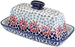 Blue Rose Polish Pottery Prairie Garden Butter Dish 27 Blue Rose Polish Pottery Prairie Garden Butter Dish -Kitchen Island Sale 41Pm0 HmS8L. AC