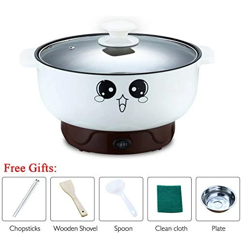 Nonstick Pan Mini Electric Skillet Non Stick Frying Pans Stainless Steel Multifunction Heat Hot Pot For Boiling Eggs Cooking Rice Fried Noodles Stew Soup Steamed Fish (2.8L Without Steamer) 2 Nonstick Pan Mini Electric Skillet Non Stick Frying Pans Stainless Steel Multifunction Heat Hot Pot For Boiling Eggs Cooking Rice Fried Noodles Stew Soup Steamed Fish (2.8L Without Steamer) - Image 2