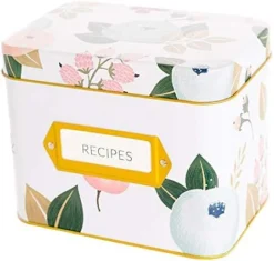 Polite Society White Floral Recipe Box | 24 Size 4x6 Recipe Cards & 12 Dividers | Vintage Style Recipe Tin 19 Polite Society White Floral Recipe Box | 24 Size 4x6 Recipe Cards & 12 Dividers | Vintage Style Recipe Tin -Kitchen Island Sale 41QChRC9TTL. AC 1