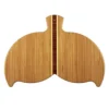 Whale Tail Shaped Bamboo Serving And Cutting Board, 14-1/2" X 10-1/2"