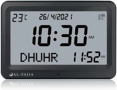 Automatic Worldwide Digital 8 Azan Prayer Sounds Islamic Wall And Desk Clock For USA FAJ-113 - Jet Black 6 Automatic Worldwide Digital 8 Azan Prayer Sounds Islamic Wall And Desk Clock For USA FAJ-113 - Jet Black - Image 6