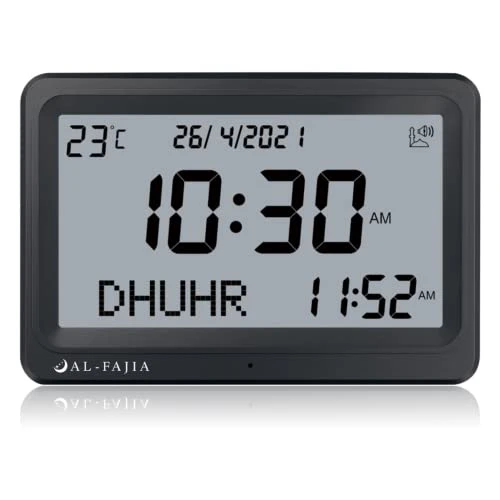 Automatic Worldwide Digital 8 Azan Prayer Sounds Islamic Wall And Desk Clock For USA FAJ-113 - Jet Black 1 Automatic Worldwide Digital 8 Azan Prayer Sounds Islamic Wall And Desk Clock For USA FAJ-113 - Jet Black