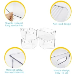 YOZATIA Clear Plastic Storage Bins - Set Of 6 Kitchen Organization And Storage, Pantry Organization And Storage, Fridge Organizer, Refrigerator Organizer, Freezer Organizer, Cabinet Organizer -Kitchen Island Sale 41QWKAL4B2L